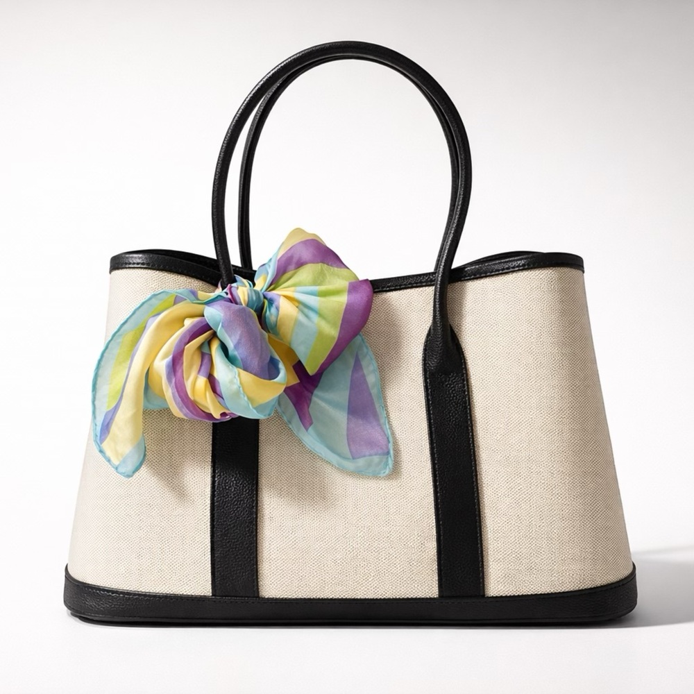 Custom Canvas & Leather Butterfly Tote, w/14 vintage brooches, strap, pouch - Picture 4 of 16
